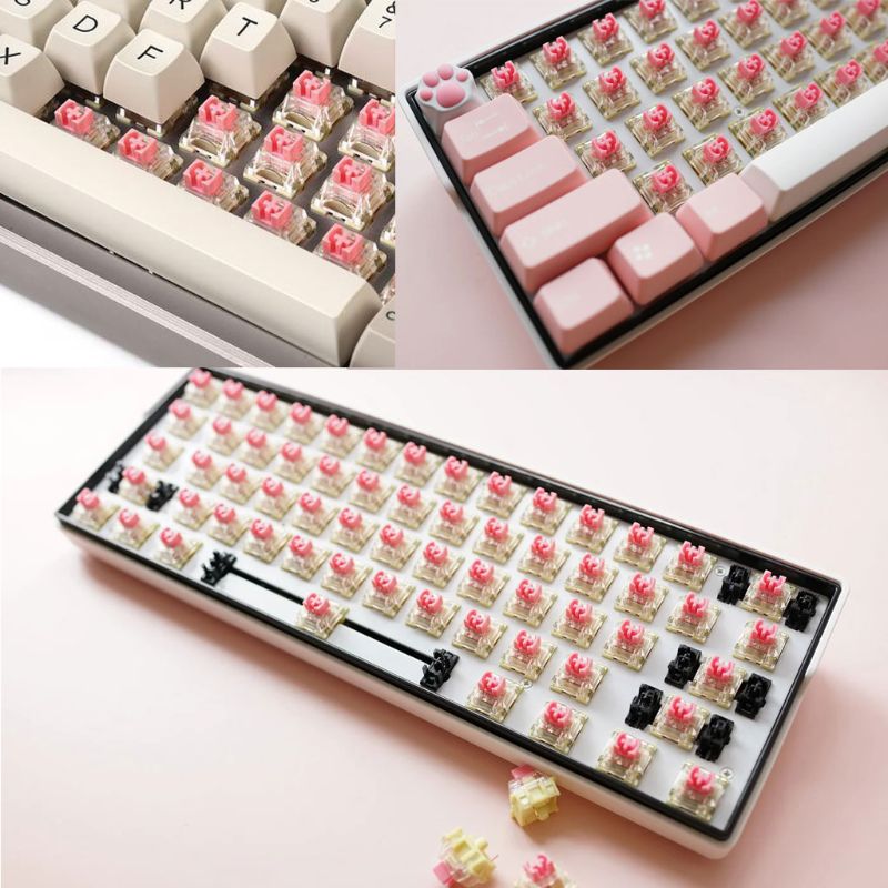 5pcs TTC Pink Mechanical keyboard Switch Pink Gold Contact Switch 3pin 100 Million Lives For Cherry Gateron MX Switch keyboard