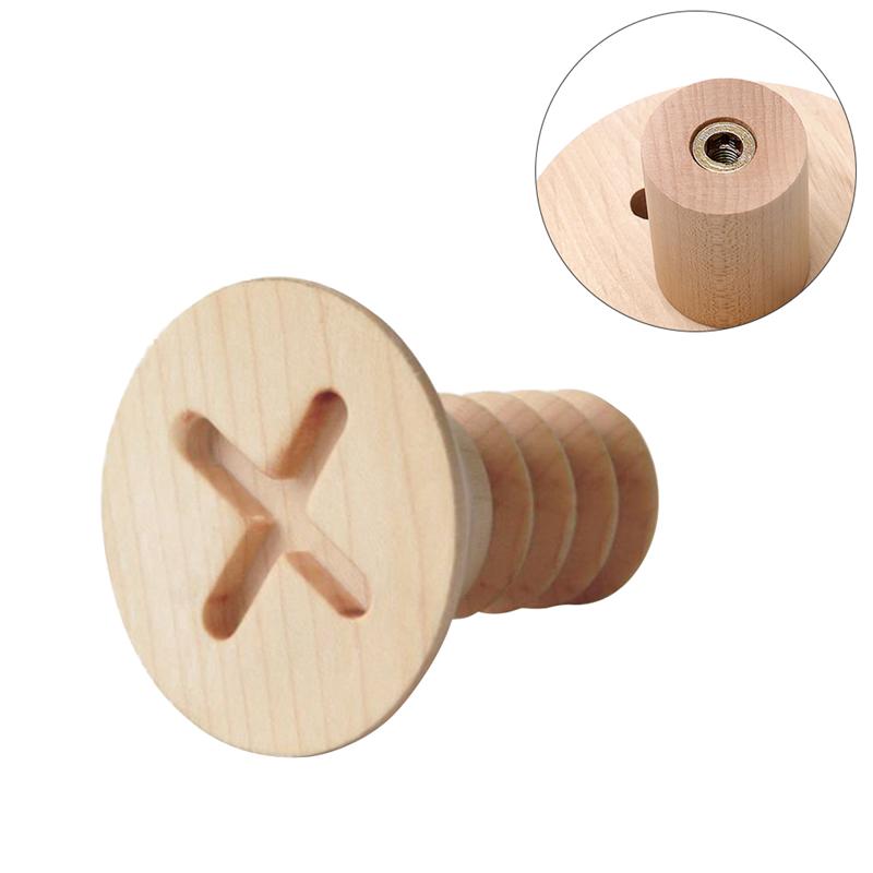 Gancho decorativo de madera maciza para abrigos, colgador de pared de madera para colgar en la pared, colgador de botón, accesorio para hogar cruzado de haya: 02