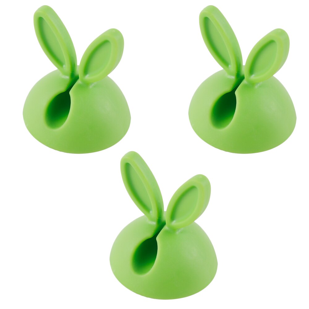 Fixateur universel de câble d'oreille de lapin, organisateur de ligne de bureau, de chargeur de tableau de bord de voiture: green 3