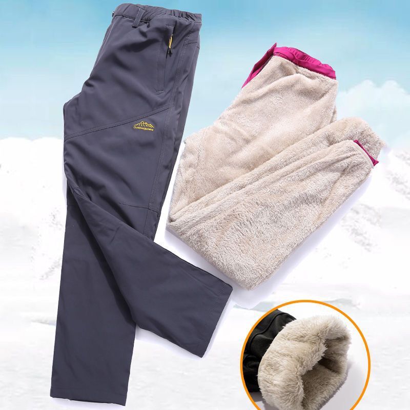 Winter Outdoor Lam Fluwelen Jassen Voor Mannen En Vrouwen Liefhebbers Waterdicht En Winddicht Soft Shell Ski Broek Dikke