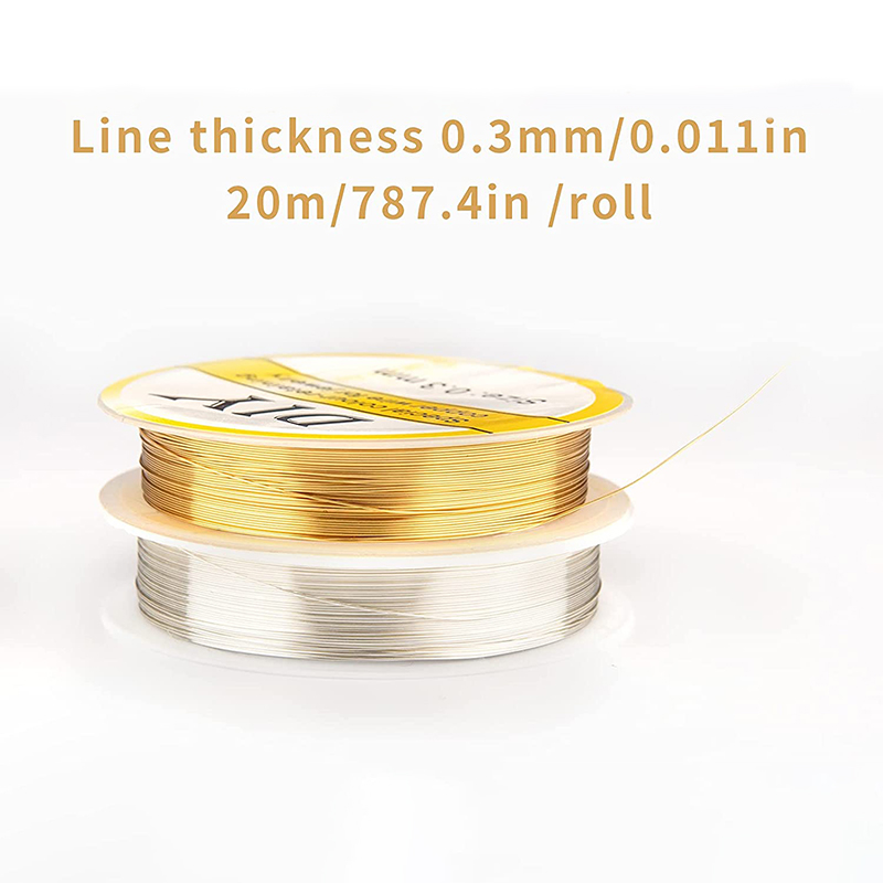 0.3Mm 20M Koperdraad Art Kralen Draad Voor Armband Ketting Sieraden Cord String Diy Kleurvast Kralen Accessoires Craft maken