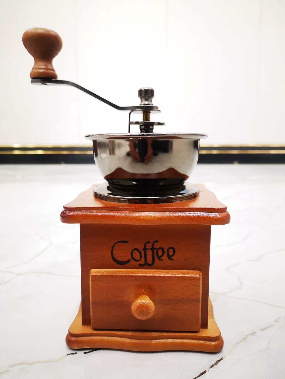 Molinillo de Café Manual de madera de Retro, hecho a mano molinillo de café de acero inoxidable, herramientas de café creativas