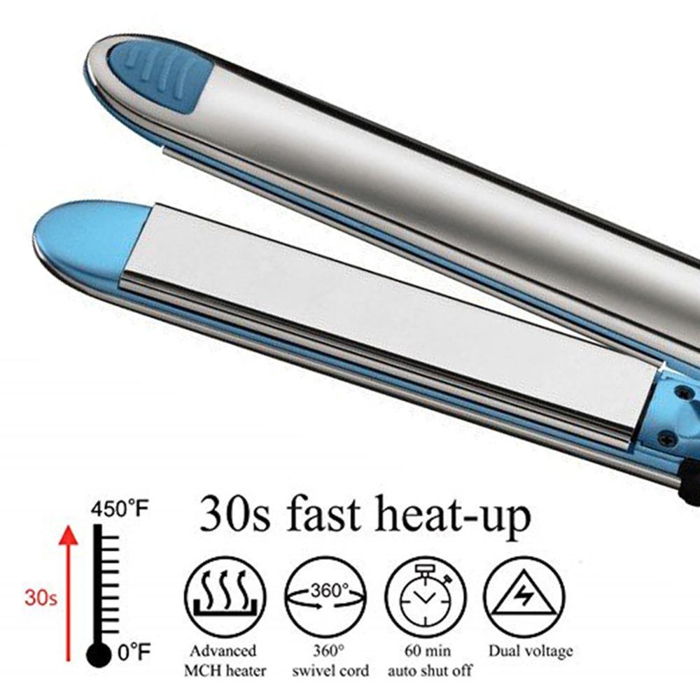 Keramische Stijltang Flat Iron Safty Snelle Verwarming Elektrische Haar Ijzer Haar Krultang Tang Naano Titanium Steil Haar Machine