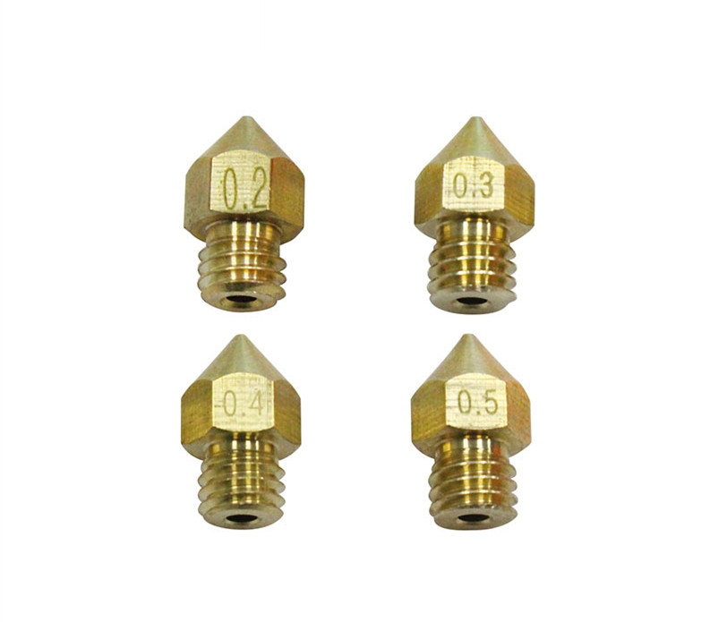 3D printer accessories brass nozzle 1.75MM0.2 0.3 0.4 0.5