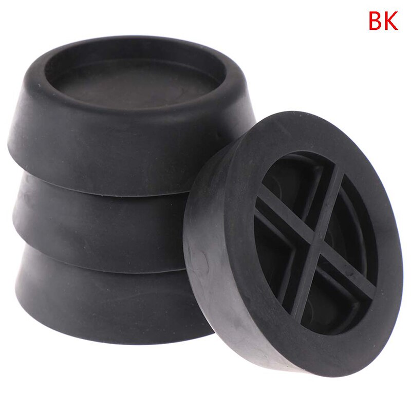 4Pcs Anti Vibration Non Slip Elasticity Rubber Mat Washing Machine Feet Pads Dryer Universal Fixed Non-Slip Pad: BK