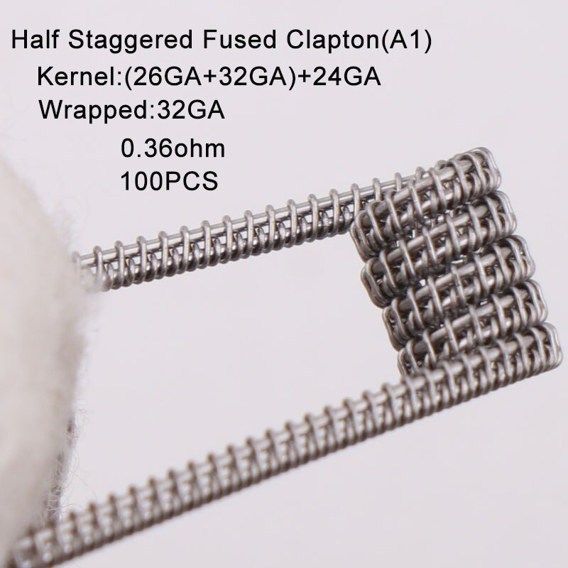 XFKM 100 stks/pak Giant juggernaut coils Seper juggernaut Clapton coil Alien taiji super Clapton Verwarming Weerstand rda coil: half-sta-fu-a1-100