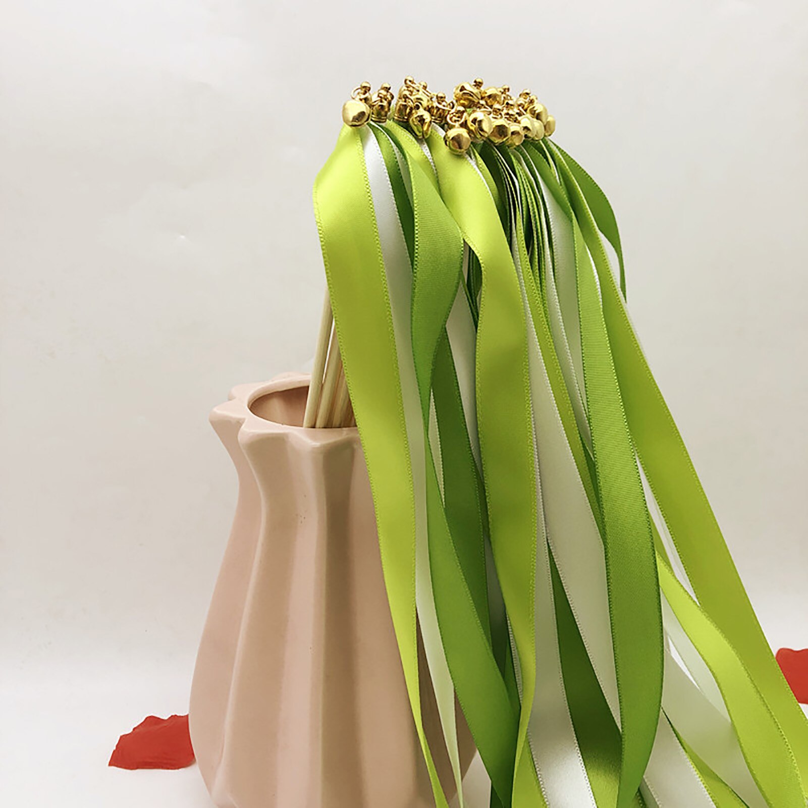 10 stuks handzaam lint met houten stokbel bruiloft feest rekwisieten decoratie interactief hulpmiddel groot goedkoop