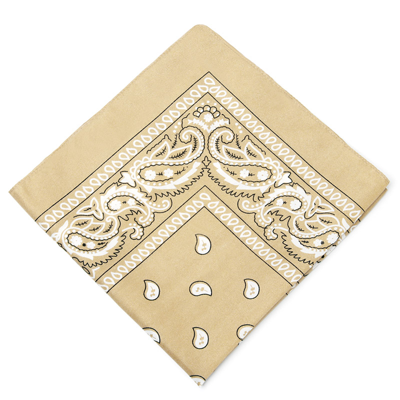 Unisex Mannen Vrouwen Bandana Haarband Cowboy Heren Biker Sport Hoofddeksels Pols Hairwrap Paisley Hoofd Wrap Vierkante Sjaal: Ivoor