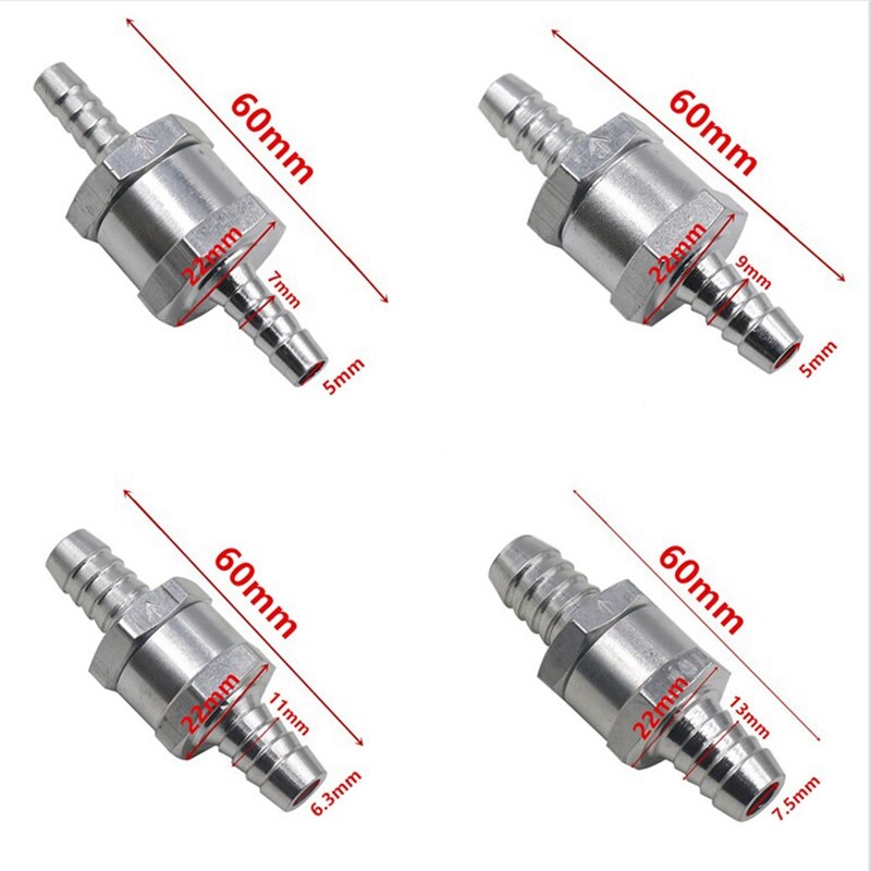 4PCS 6mm-12mm One-Way Check Valve, Aluminum Check Valve, Crude Oil Engine, Used in Ships, Trucks, Etc