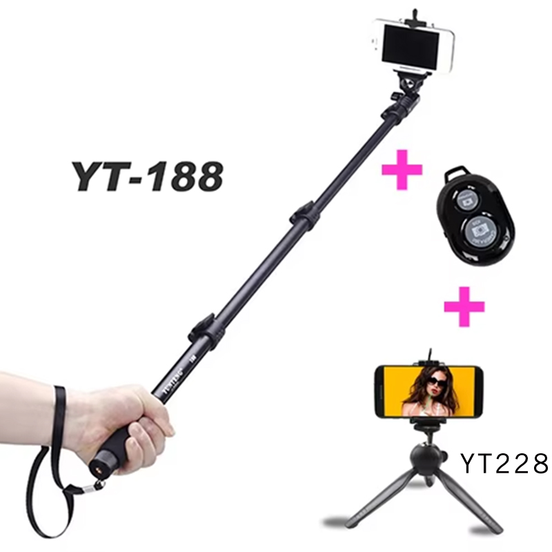 Yunteng 188 / YT228 Digitale SLR DSLR camera's Smartphone Mobiele Telefoons Draagbare Uitschuifbare Handheld Telescopische Monopod: Oranje