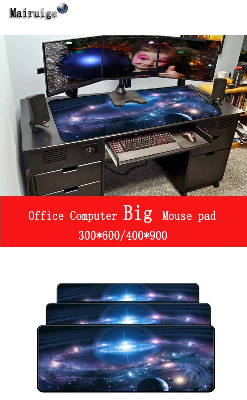 Mairuige-alfombrilla de goma para ratón de 900x400x3mm, almohadilla para ratón de velocidad extendida, resistente al agua, para Mousepad Keyboad
