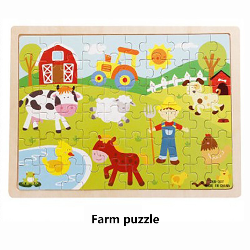 60PCS Bambini Giocattolo di Legno 3D Puzzle Di Cartone Animato Scatola di Immagazzinaggio Bambini Imparano Puzzle Cervello Educativo Puzzle di Costruzione Di Puzzle Educativi: 06