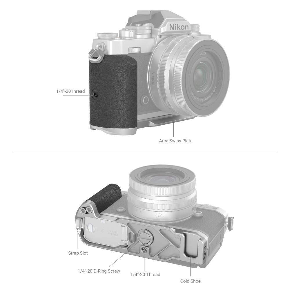 SmallRig L bilden Kamera KäFeige Anlage Griff Für Nikon Z FC Kamera 1/4 Gewinde See Seite Griff Kamera Schulter Gurt zubehör 3480