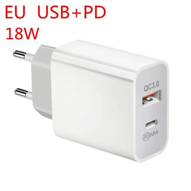 Für iPhone 12 Mini 11 Profi XR XS Max Samsung Xiaomi 18W PD Typ C USB Schnelle Ladegerät Energie Zauberstab Telefon Adapter uns EU UK 20W Schnell: 18W EU