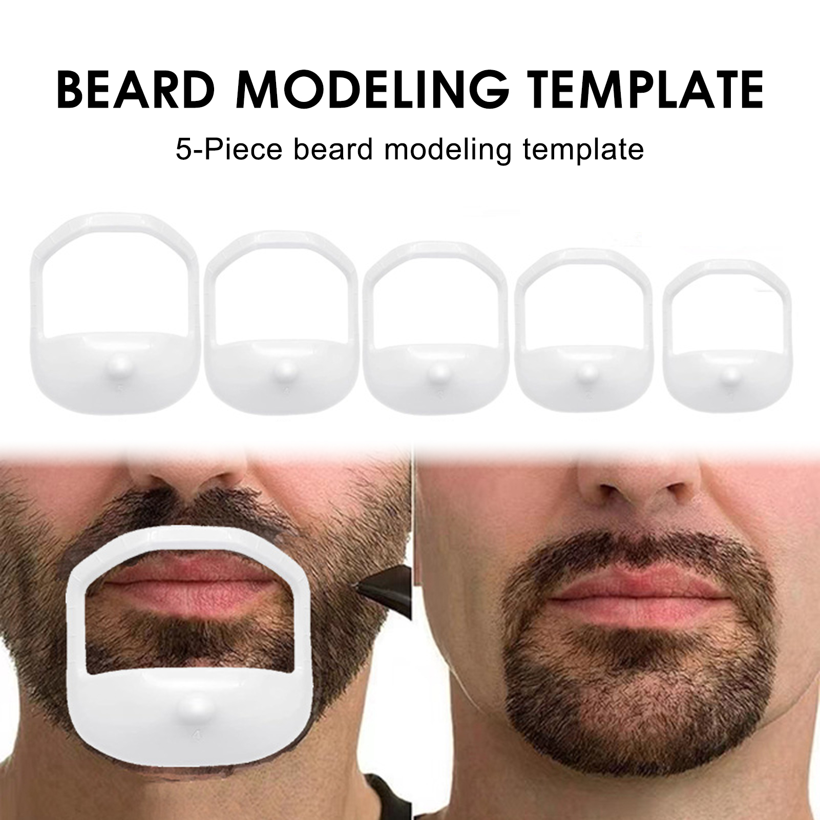 Plantilla de guía de afeitado de barba, 5 uds., recorte de barba, moldeador de estilo, recortador de pelo preciso, peine, herramientas de afeitado