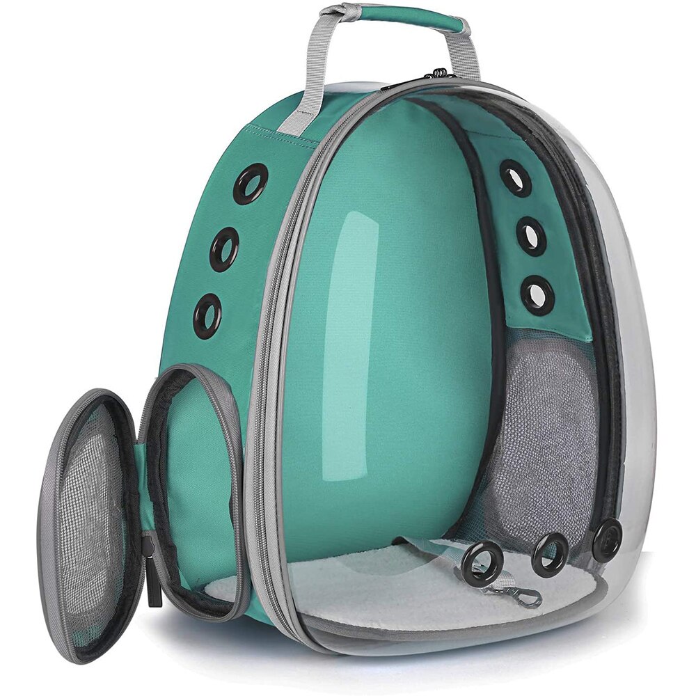 Haustier Hund Träger Tasche Tragbare Katzen Handtasche Faltbare Reise Haustier Tasche Welpen Transport Atmungs Haustier Rucksack Träger Kunststoff PVC: Grün