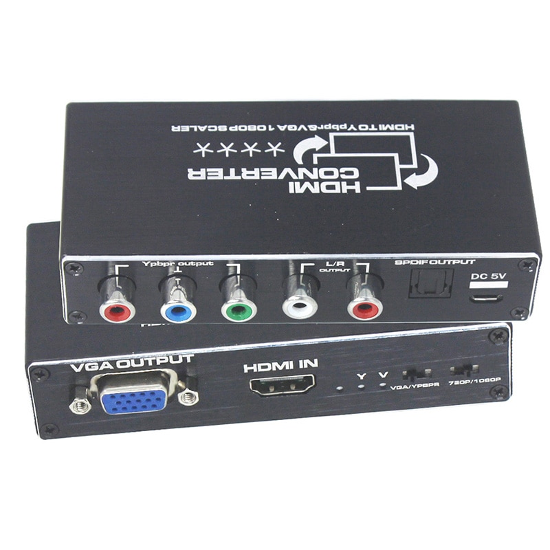 HDMI to RGB VGA 5RCA component converter HDMI to component Ypbpr converter Scaler HDMI in to Tpbpr out for PS4 apple TV DVD