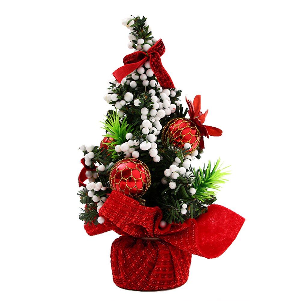 20cm juledekorationsbuket 20cm mini-juledekorationstræ til bordbord juleartikler: Rød