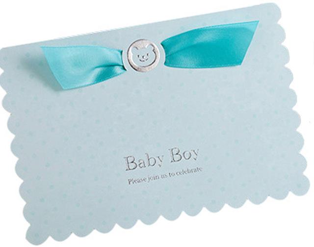 [velkommen baby] 1 stk pink & tiffany blå folde fødselsdag, bjørnebil bryllup til pige & dreng kort: Cw5302-1