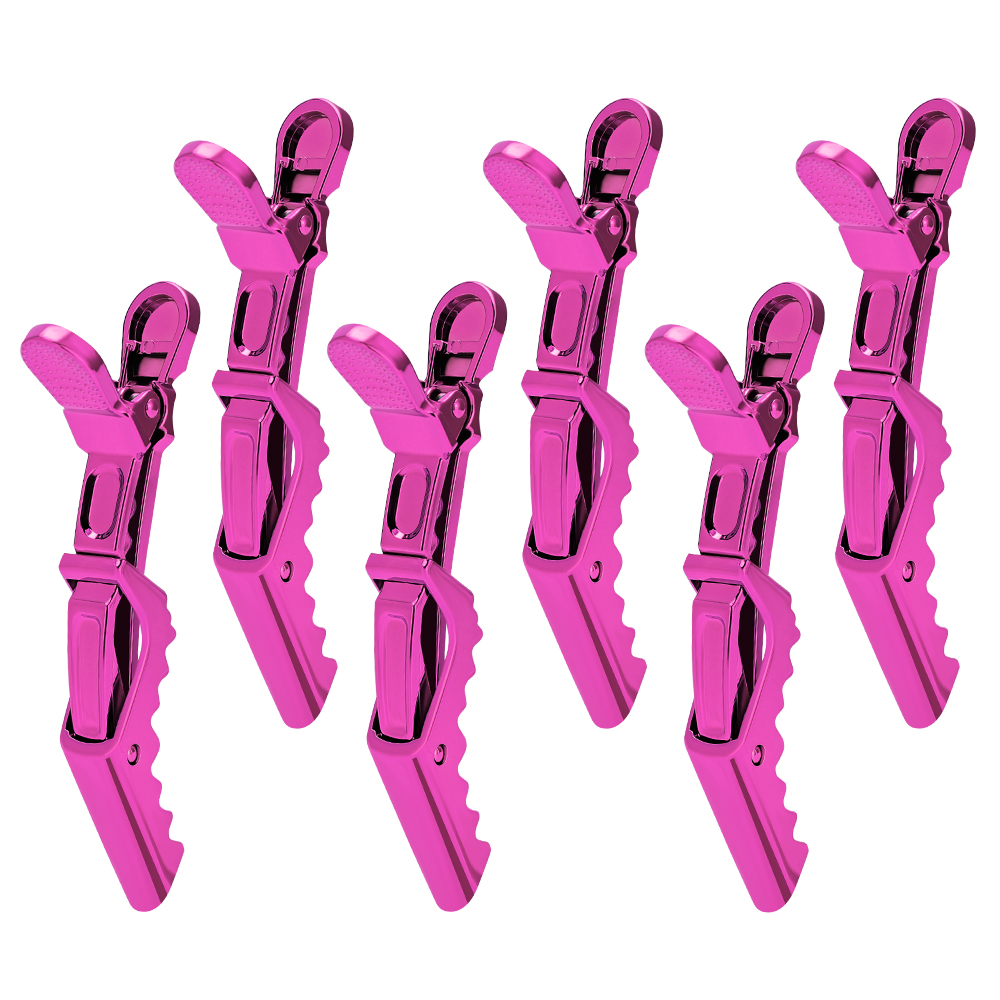 6 stks/partij Plastic Alligator Haar Clips Kappers Klemmen Klauw Sectie Kapper Styling Tools voor Salon Haarspeld Accessoires: Bordeaux