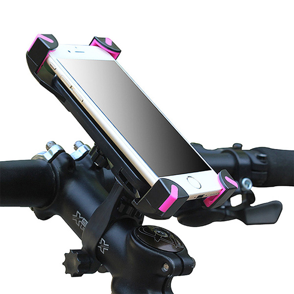 Bicycle Phone Holder Mobile Support Telephone Velo Scooter Motorcycle Phone Mount GPS Holder Bike Handlebar Clip Bracket Stand: Bicycle Rose Red