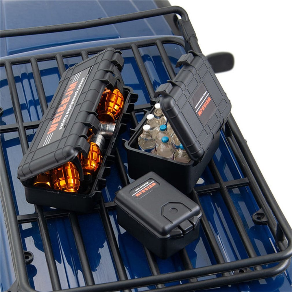 3pcs/set Mini Portable Toolbox Storage Plastic Box Accessories Remote Control Car Universal Decoration Tool