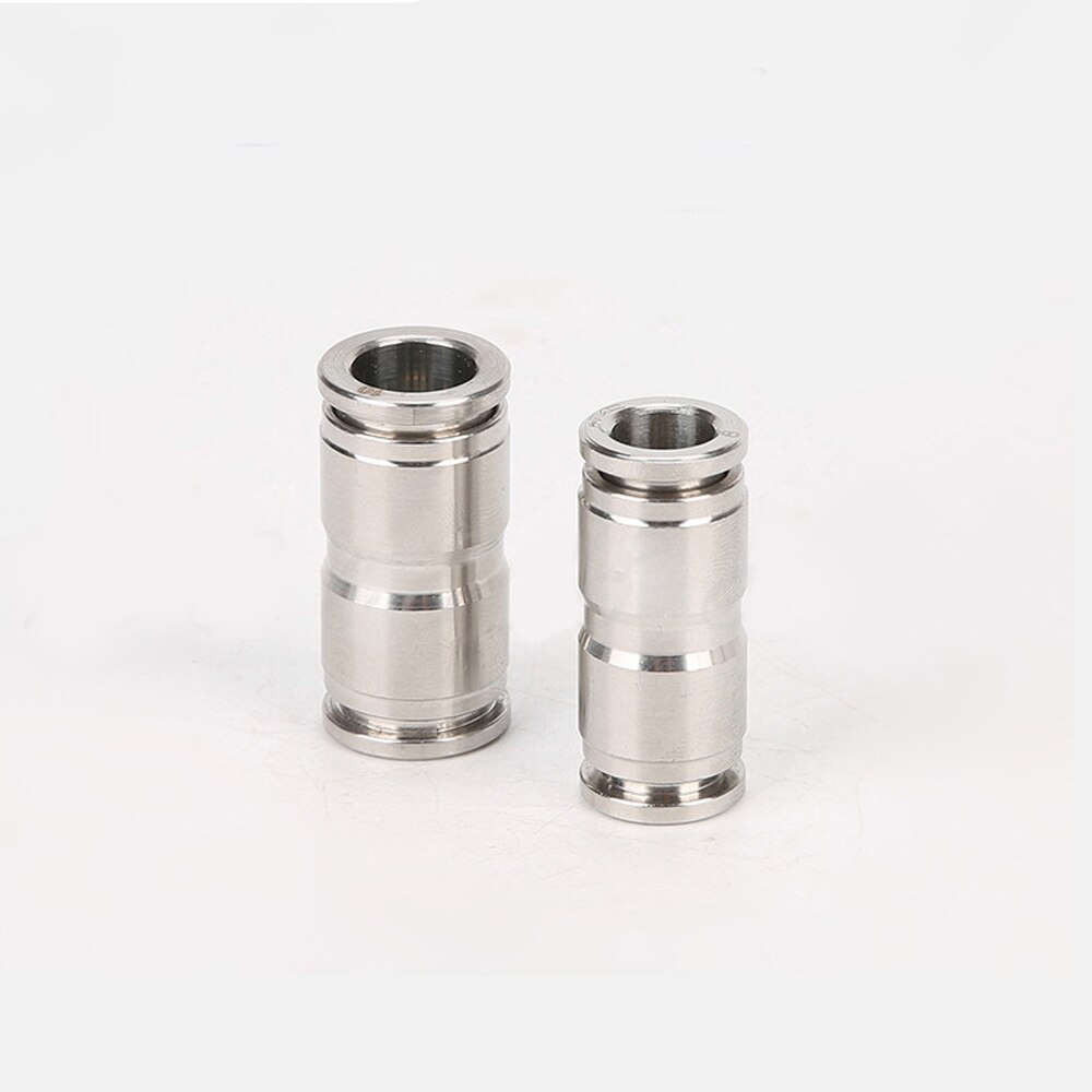 4 6 8 10 12 14 16mm PU Tube Equal Pneumatic 304 Stainless Steel Push In Quick Connector Release Air Fitting Plumbing Home Brew
