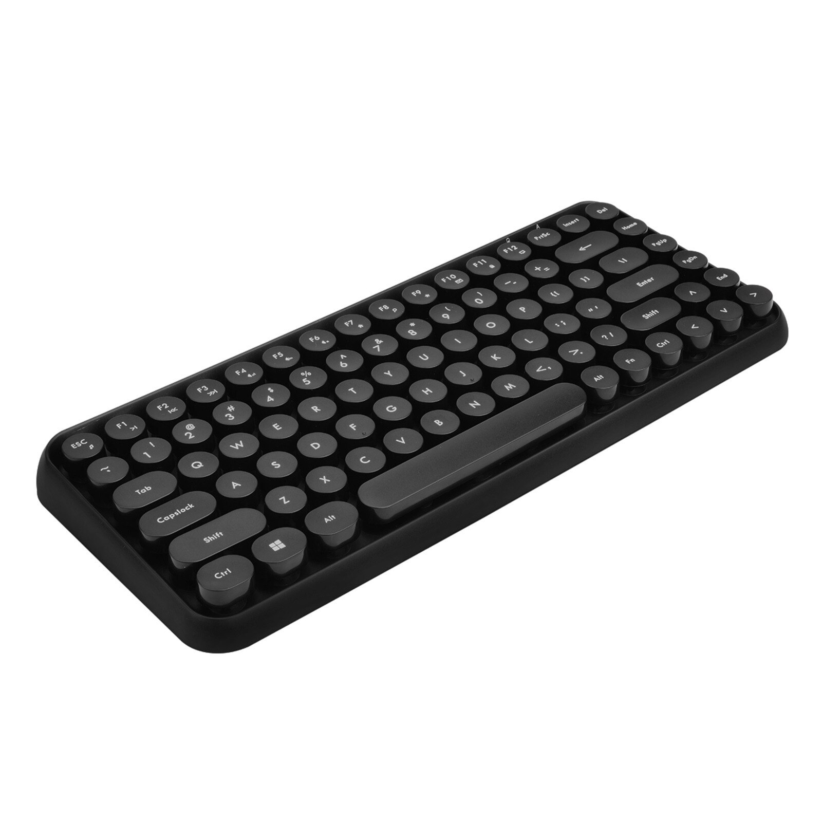 Bluetooth wireless gaming office keyboard 84-key classic retro circular keyboard with noise reduction technology plug and play: BK