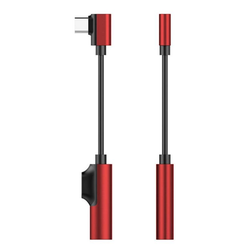 Adaptador 2 en 1 tipo-c, Conector de 3,5mm, auricular a USB-C, carga, escucha, llamada para teléfono móvil Huawei Xiaomi, Aux, doble conector divisor