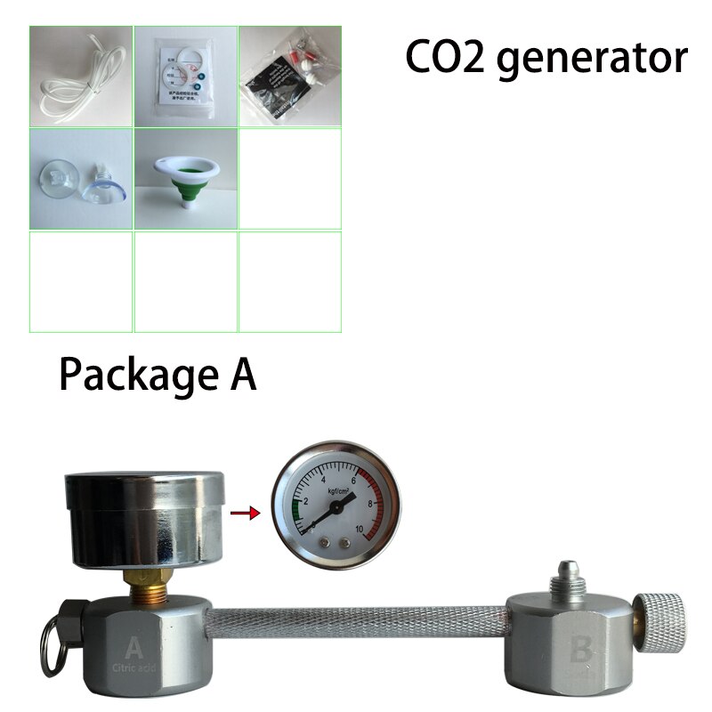 ZRDR Aquarium DIY CO2 generator system kit CO2 generator, bubble counter diffuser with solenoid valve,For / Aquatic plant growth: Package A