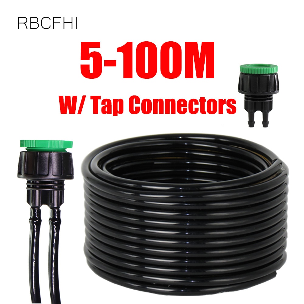 RBCFHl 5m-100m 4/7mm Garden Watering PVC Pipe Micro Irrigation Tubing Sprinkler W/ 1/2''&amp;3/4'' Integrated Connector