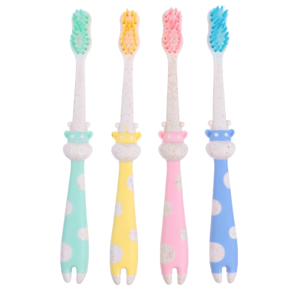 4Pcs Stro Tandenborstel Nylon Tandenborstel Baby Flexibele Tandenborstels