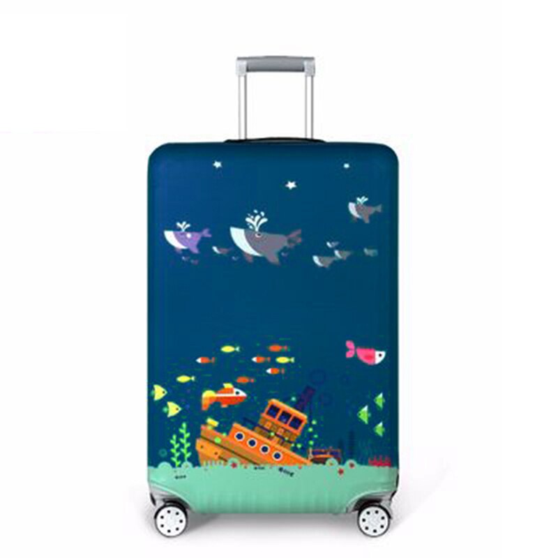 Luggage Cover - Elastic Travel Suitcase Protector - Fits 18"-32" Suitcases - Polyester: Seabed / M