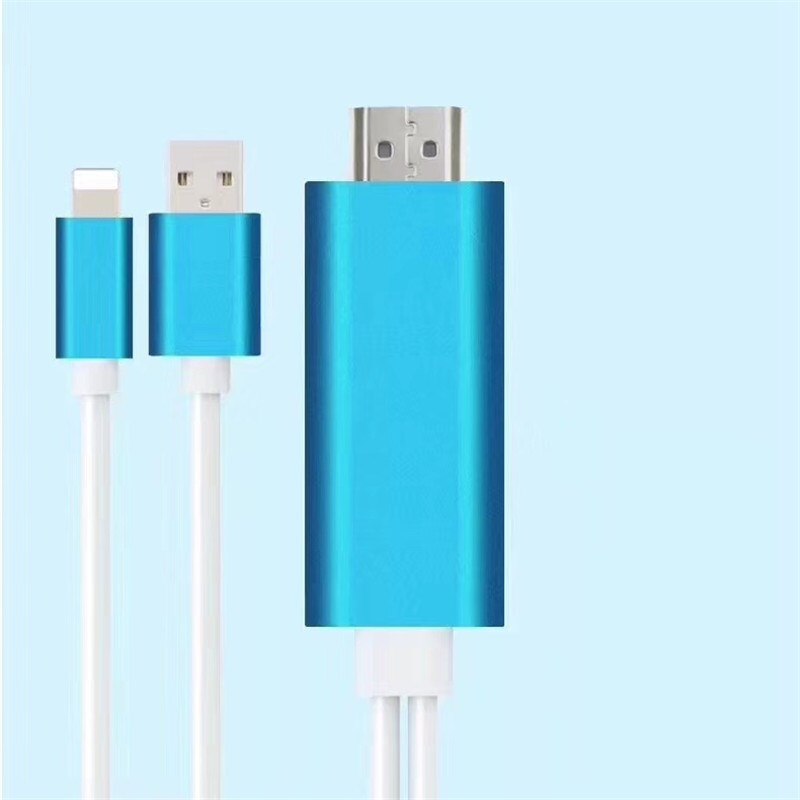 Voor Lightning Naar Hdmi Adapter Digitale Av Kabel Voor Iphone 12 11 Pro Max X Xs Xr 8 Plus Ipad air Mini Usb 6 Ft 1080P Digitale Hdtv: Blue