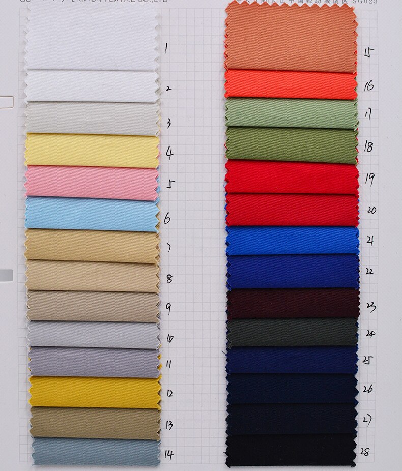 Soft Solid Color Khaki Stretch Cotton Fabric For Shirt Dress, Black, Pink, Gray, Blue, Green, White, By The Meter