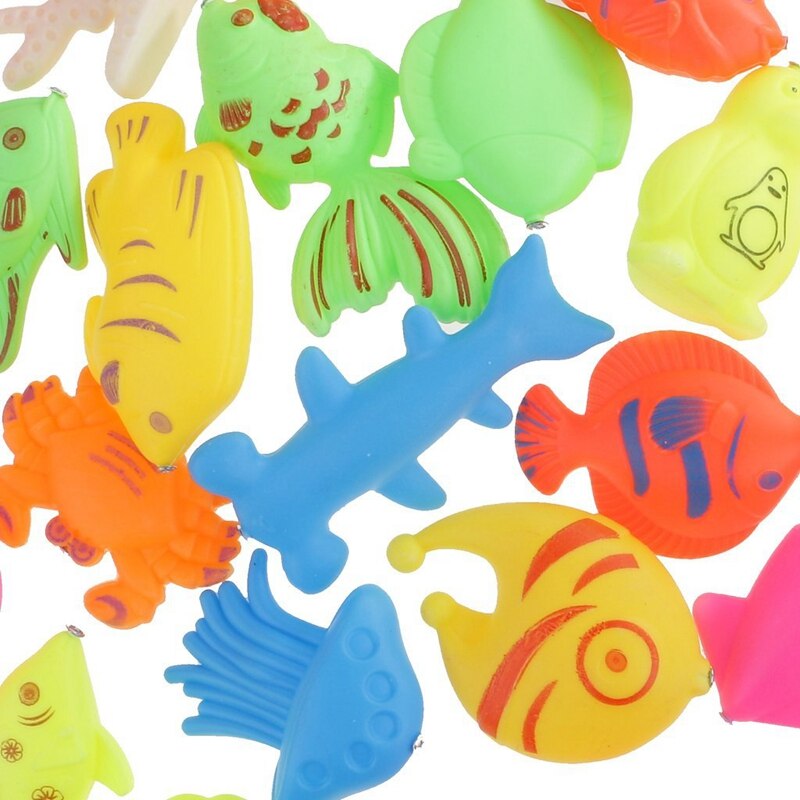 32 Piece netic Fishing Toy Rod Model Oceanic Net Fish Baby Bath Time Water Fun Interactive Toys