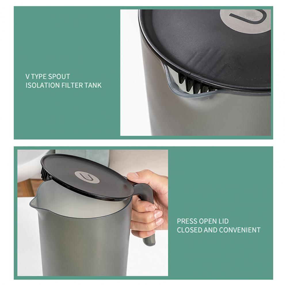 1Pcs Plastic Cold Water Bottle Handle Pitcher Large Capacity Easy to Clean Plastic Straining Pitcher for Water Juice Container