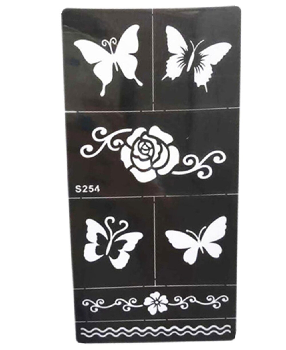 Plantilla de tatuaje con patrón de flores en , dibujo para pintar plantillas para tatuajes con aerógrafo para tatuajes Henna temporaria pegatinas para plantillas