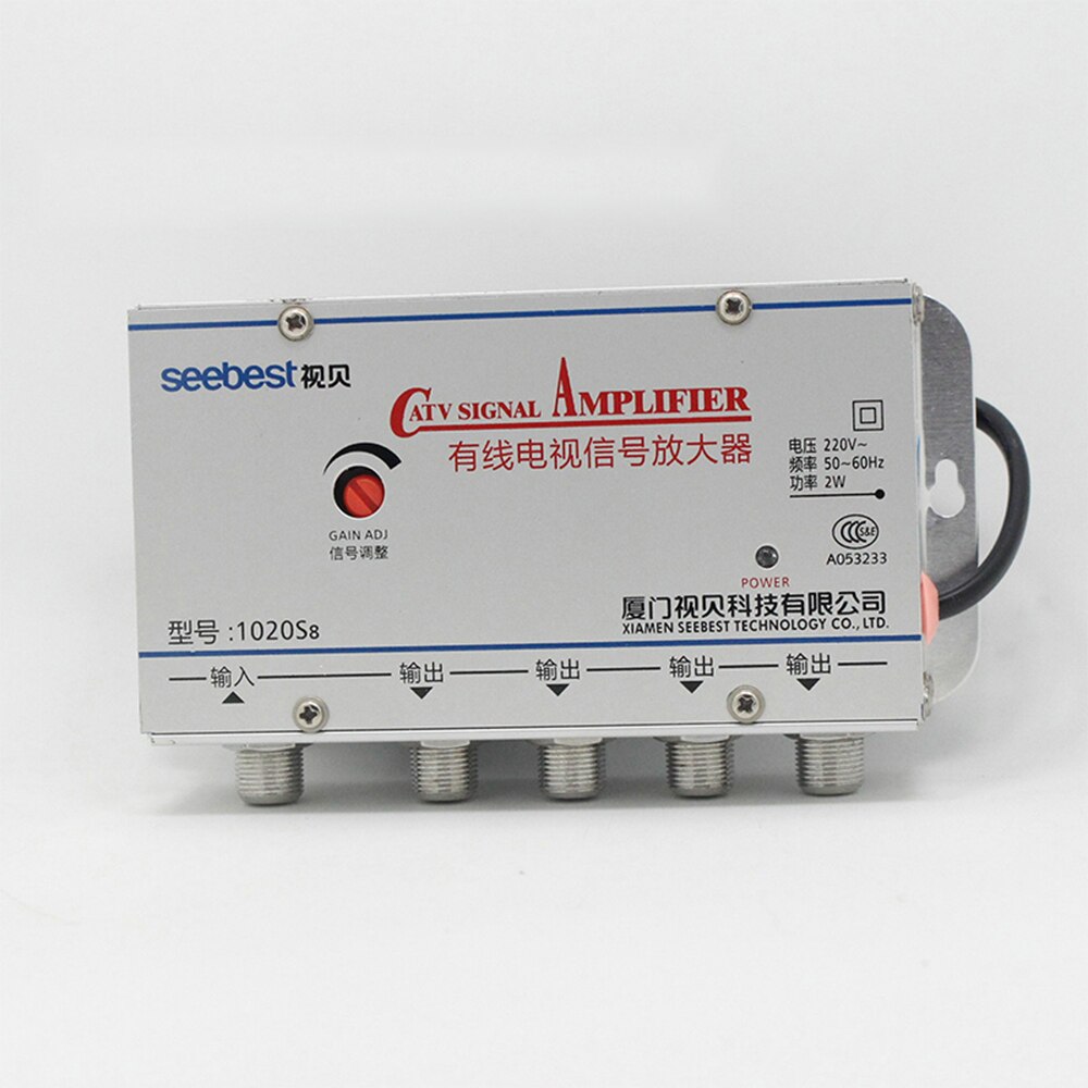 AC 220V 4 Way CATV Cable TV Signal Amplifier AMP Antenna Booster Splitter Set Broadband Home Tv Equipments