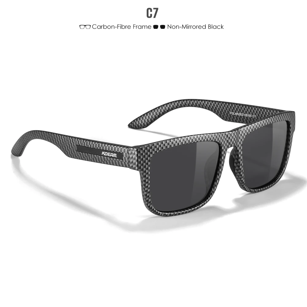 KDEAM Polarized Sunglasses For Men White Frame UV400 Protection Lens Black Driving Sun Glasses Fishing Eyewear: WHITE / black