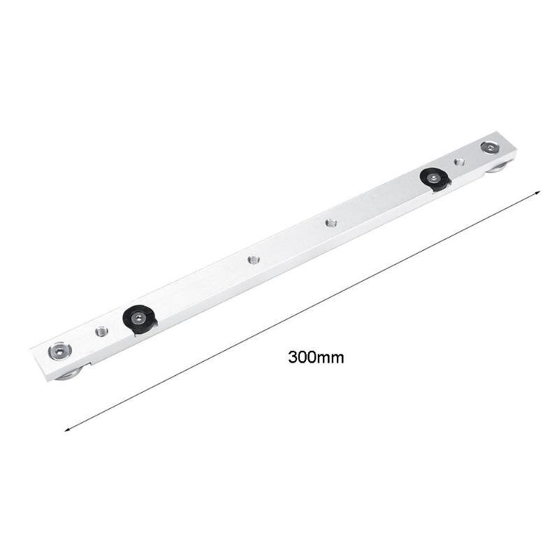 Aluminum Slot Miter Track Jig Fixture 300/450mm Size Adjustable Stainless Steel Runner for Table Saw Gauge Rod Woodworking Tool