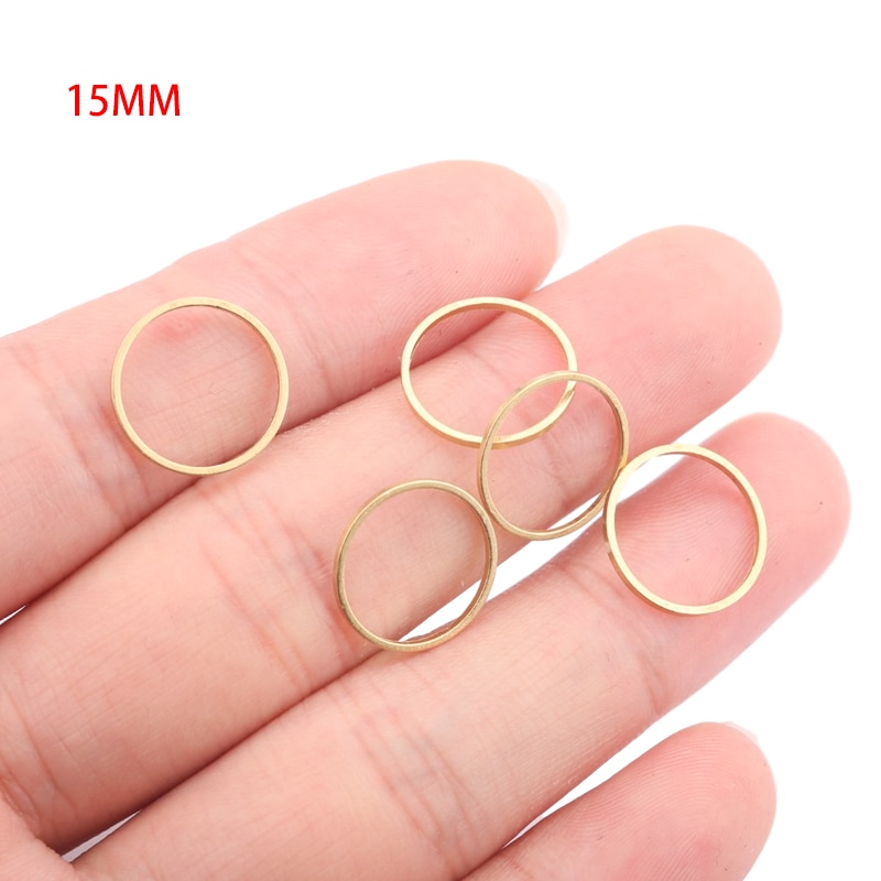 30Pcs Raw Brass Earring Charm Circle Ring Round Hoop Connector Dream Catcher Link O Ring Jewelry Making DIY Earrings Findings