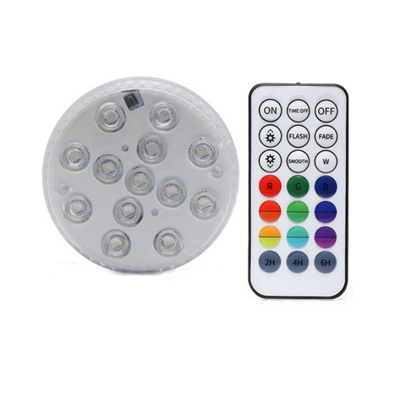13 LED RGB Submersible Light with Suction Cups and Magnets IP68 Waterproof Fountain Swimming Pool Light Underwater Night Lamp: 1 controller 1 Lamp