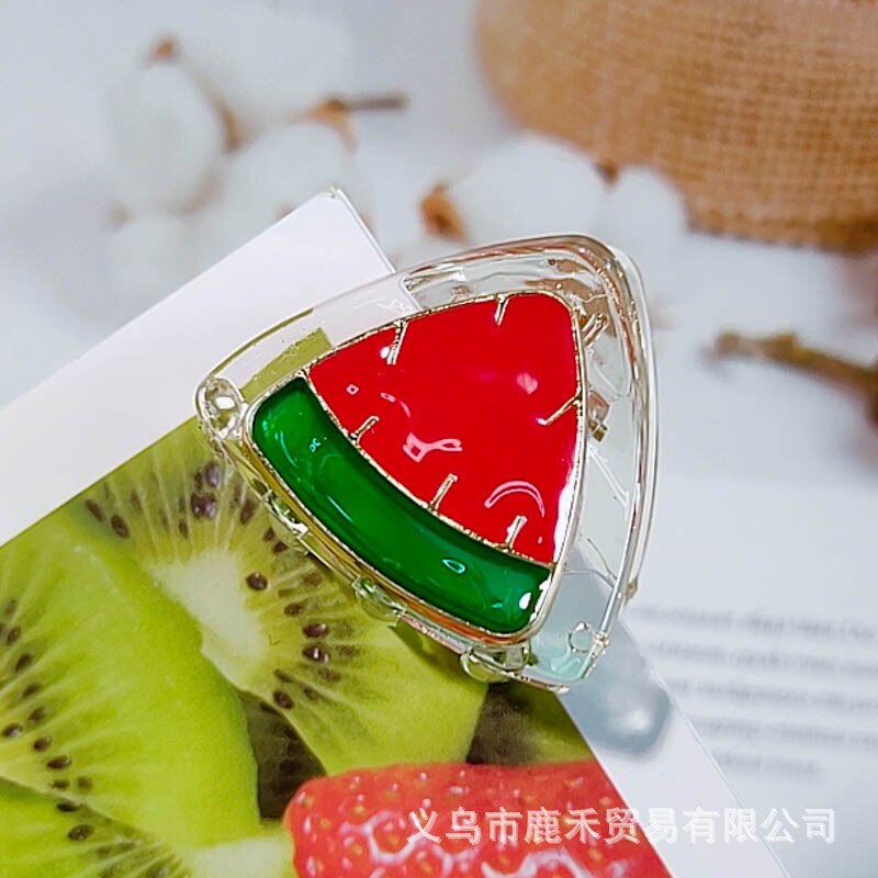 Pinza de agarre para fruta bonita, horquillas de sandía, fresa, limón, adorno de pelo para niños, flequillo lateral: Watermelon