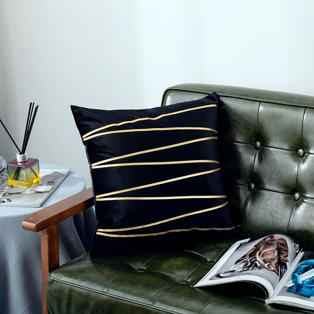 Ywzn Zwarte En Witte Geometrische Decoratieve Kussenslopen Polyester Sierkussen Case Gestreepte Geometrische Kussensloop Kussensloop: YL-113-6