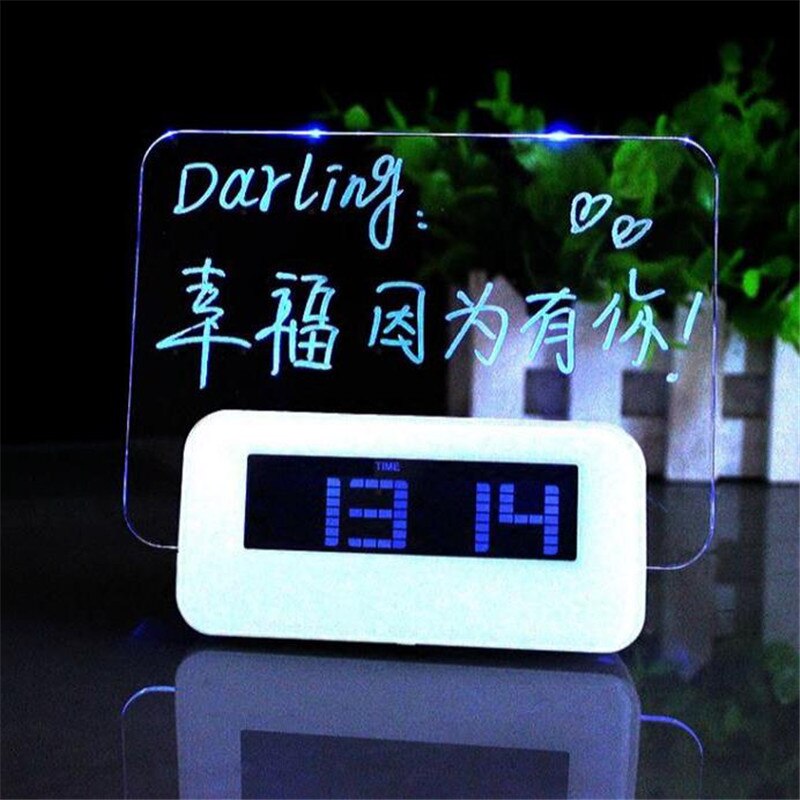 LED Fluorescent Message Board Multifunction Alarm Clock Digital Lazy Student Music Alarm Clock Valentine's Day