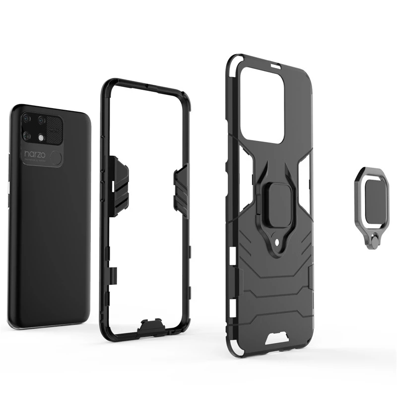 Coque pour Realme Narzo 50i/50A - Antichoc, Légère, Anti-rayures, Support Magnétique