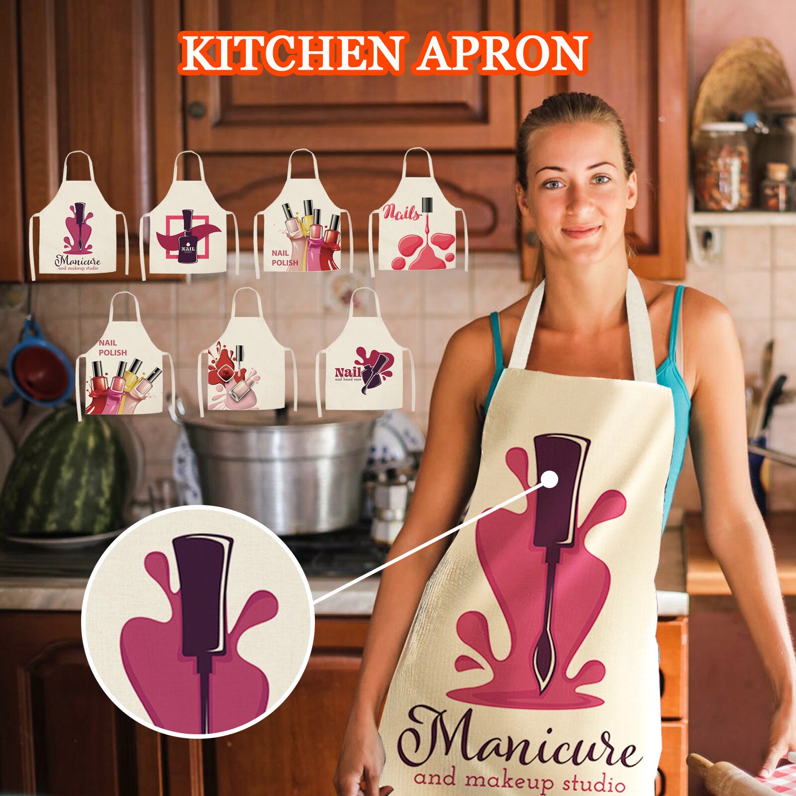 28*34 1Pc Keuken Schoonmaken Schort Linnen Schort Huishoudelijke Waterdicht En Olie-Proof Schort Mouwloze Schorten Keuken vrouwen Overgooier