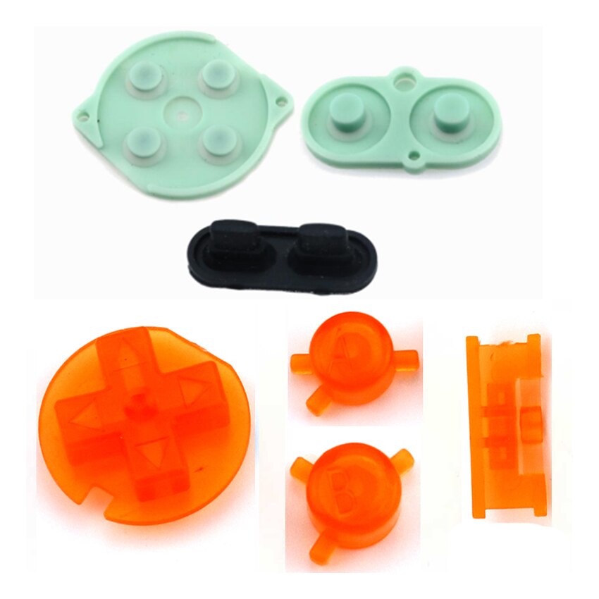 JCD di Plastica di Alimentazione ON OFF Bottoni Tastiere per Gameboy Color Tasto Colorato per GBC D Pad UNA B Bottoni & conduttivi in gomma Pulsante: L Clear Orange