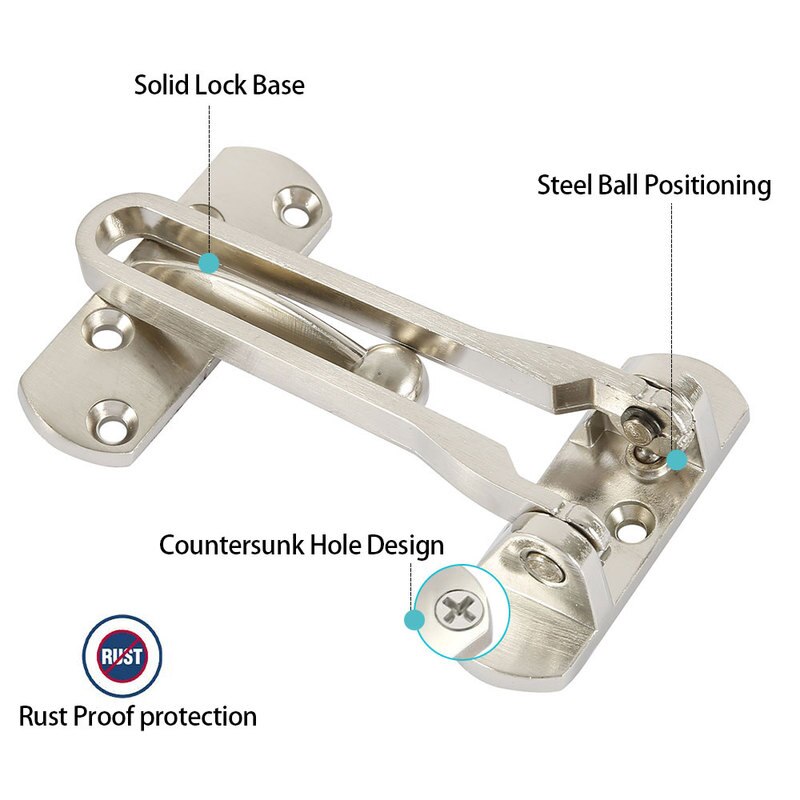 Stainless Steel Latch Lock Door Chain Anti-theft Bolts Convenience Window Cabinet Locks for Home Hotel Security Hardware